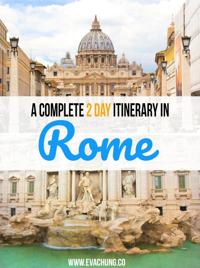 A Complete 2 Day Rome Itinerary + Map! Pinterest Image