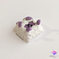 Back view of purple sheep demon artisan keycap.